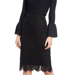 RACHEL PARCELL Lace Pencil Skirt ~ XS ~ Black